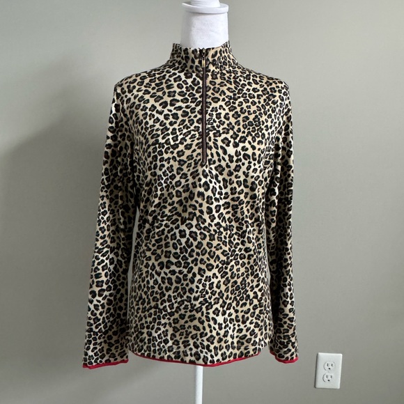 Tail Tops - Tail Leopard Animal Print 1/4 Zip Size Small